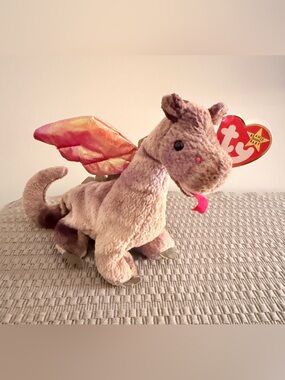 1998 Scorch Dragon Beanie Baby Factory Stamp vintage, rare, excellent condition